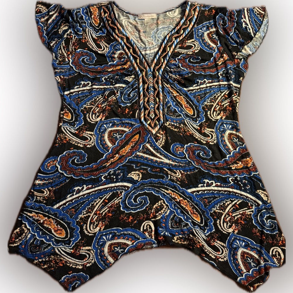 Dressbarn Paisley Print Women's Top, Large